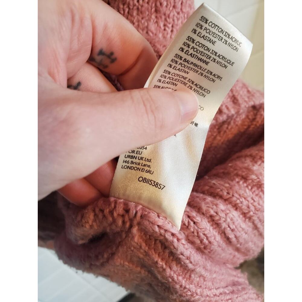 Free People Women's Brookside Tunic Sweater in Pink Lightning Size Medium - Picture 7 of 12